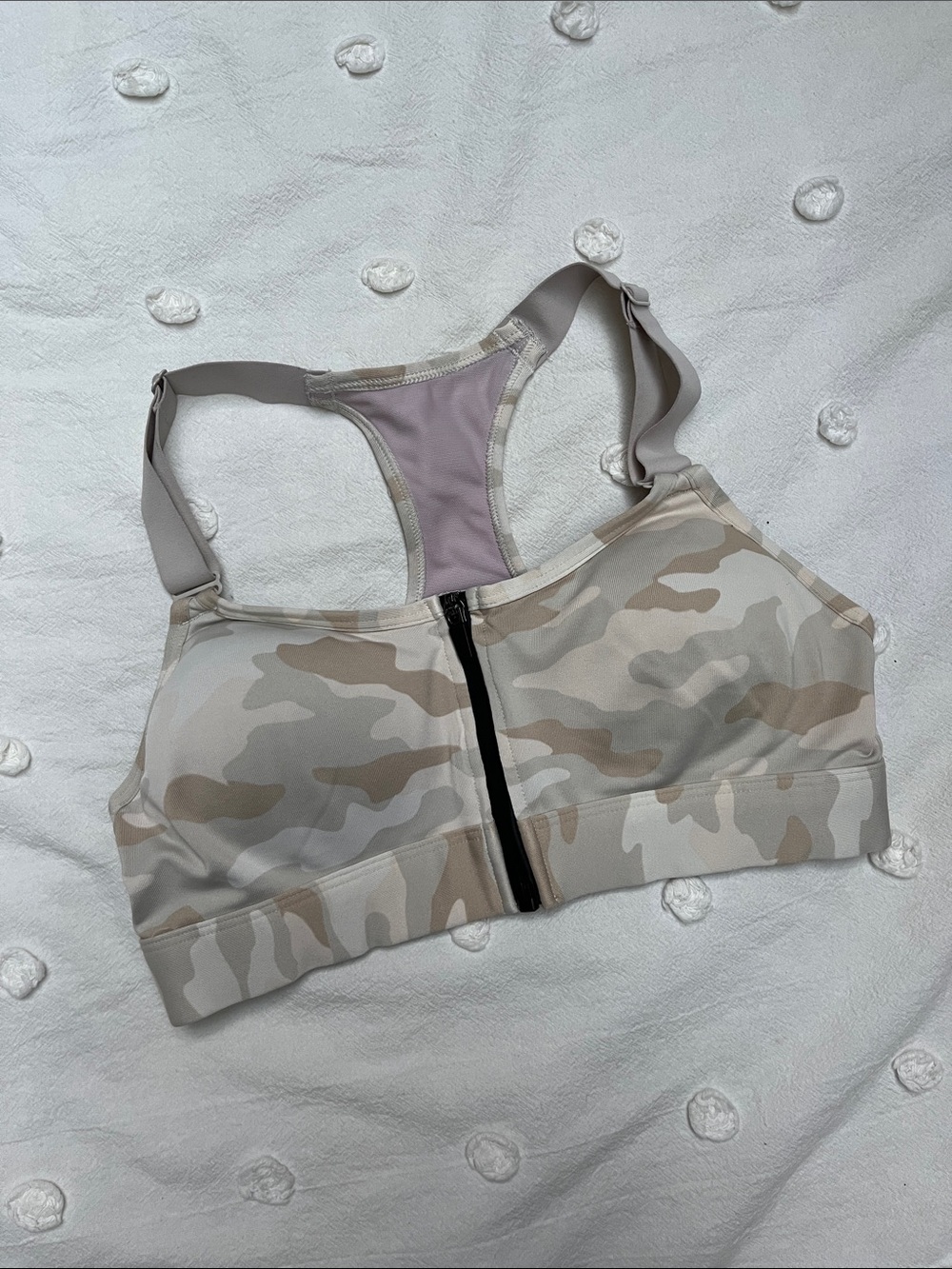 PINK Front-Zip Camo maximum support Sports Bra